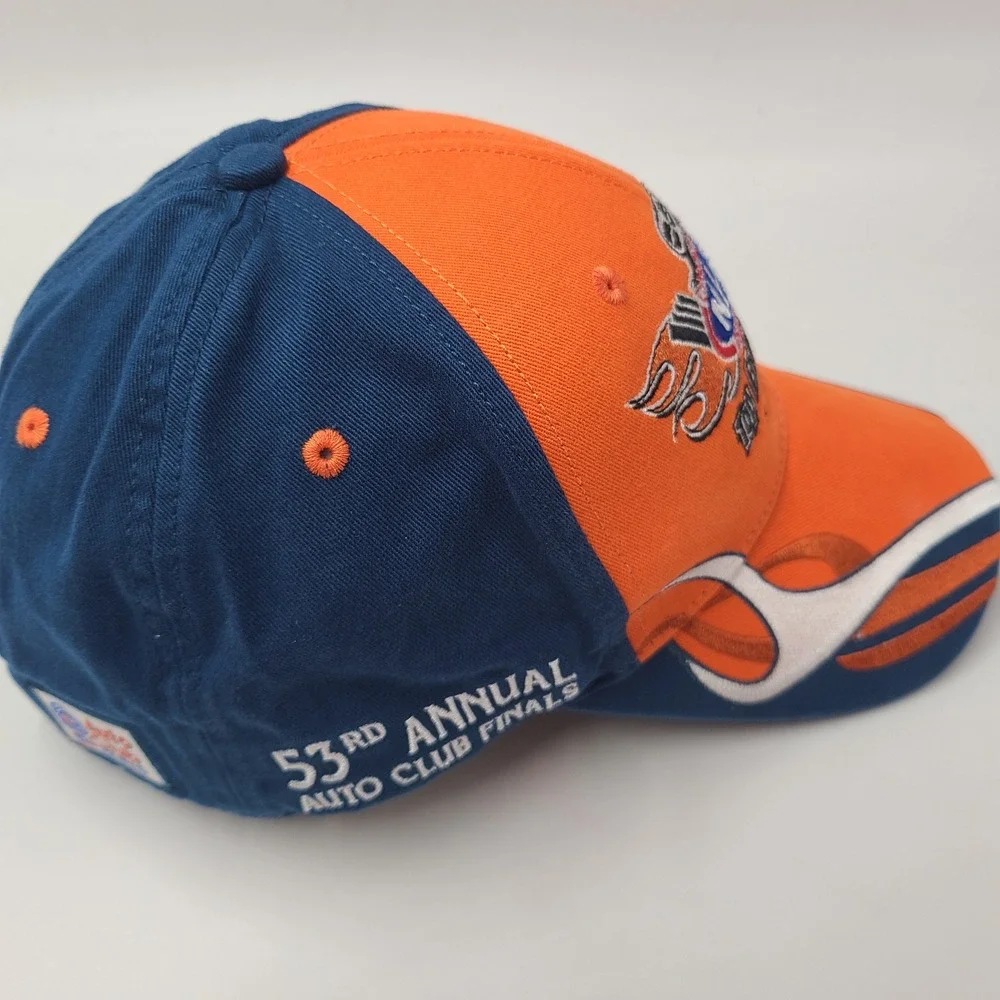 NHRA Hat Adjustable Orange Blue Top Eliminator Club 2017 Drag Racing Flames Men